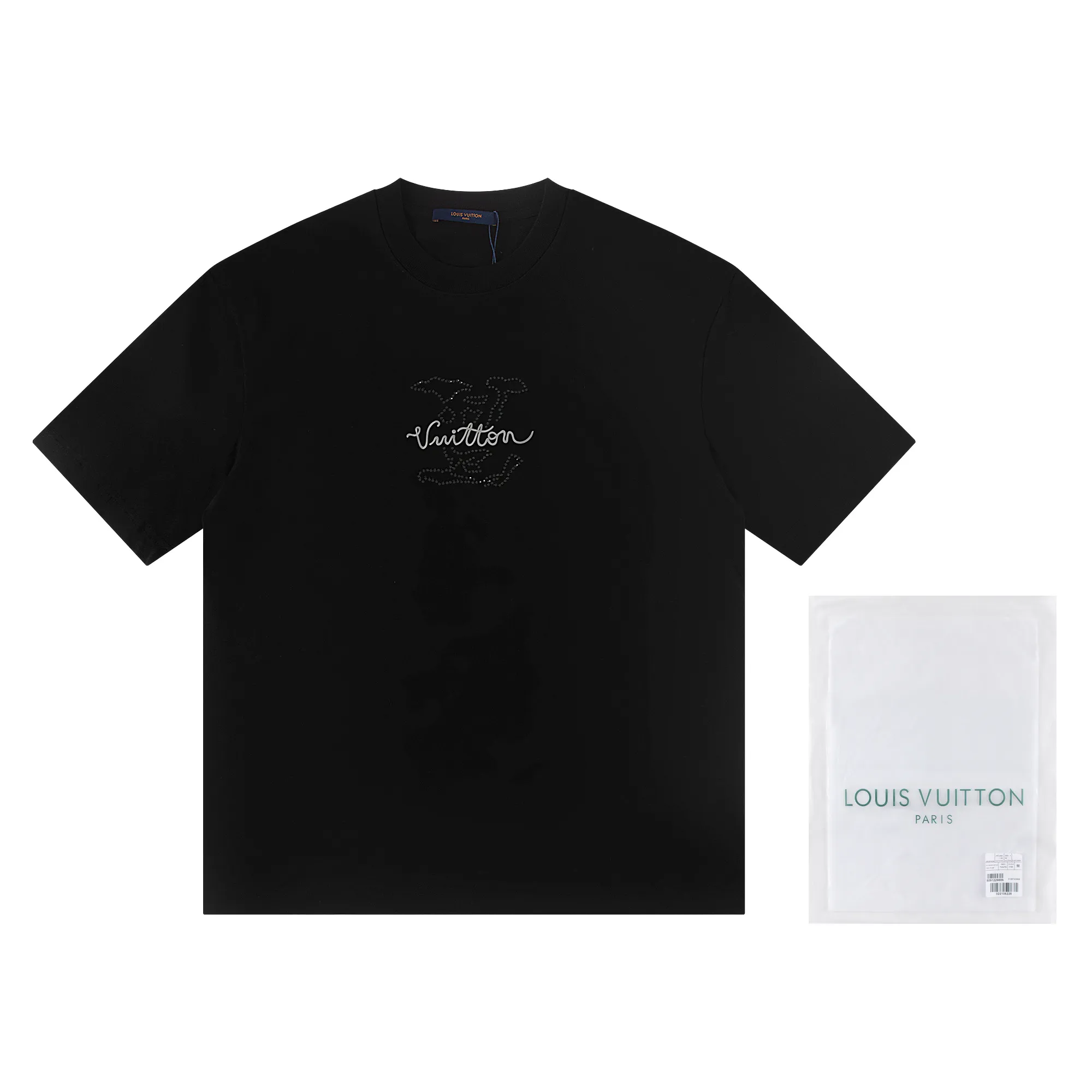 🅿️170 louis vuitto*2026 latest hot diamond💍offset printed short-sleeved T-shirt Material: Made of high version 300g double yarn combed cotton Size: S M L XL Color: black and white Style number: W2803